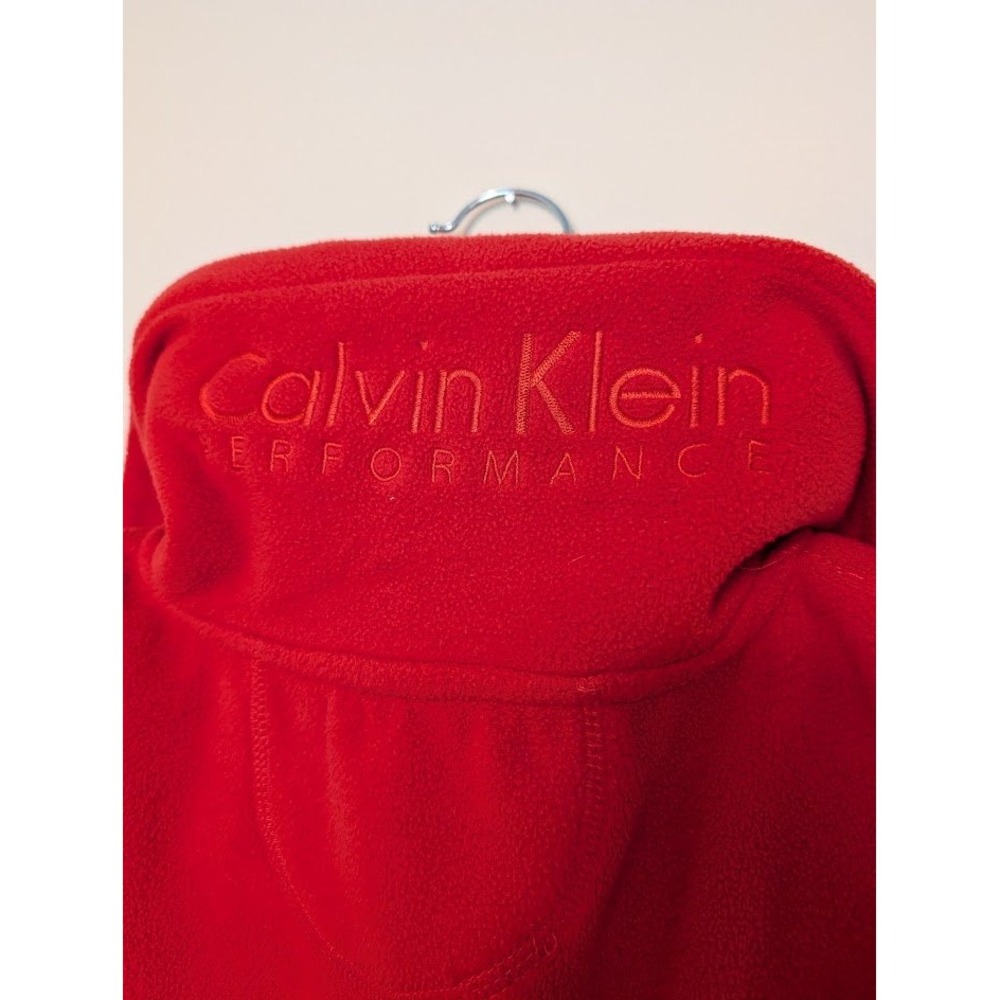 Calvin Klein Performance Fleece Full Zip Vest Womens L Coral Raspberry Pink Red - Picture 4 of 9